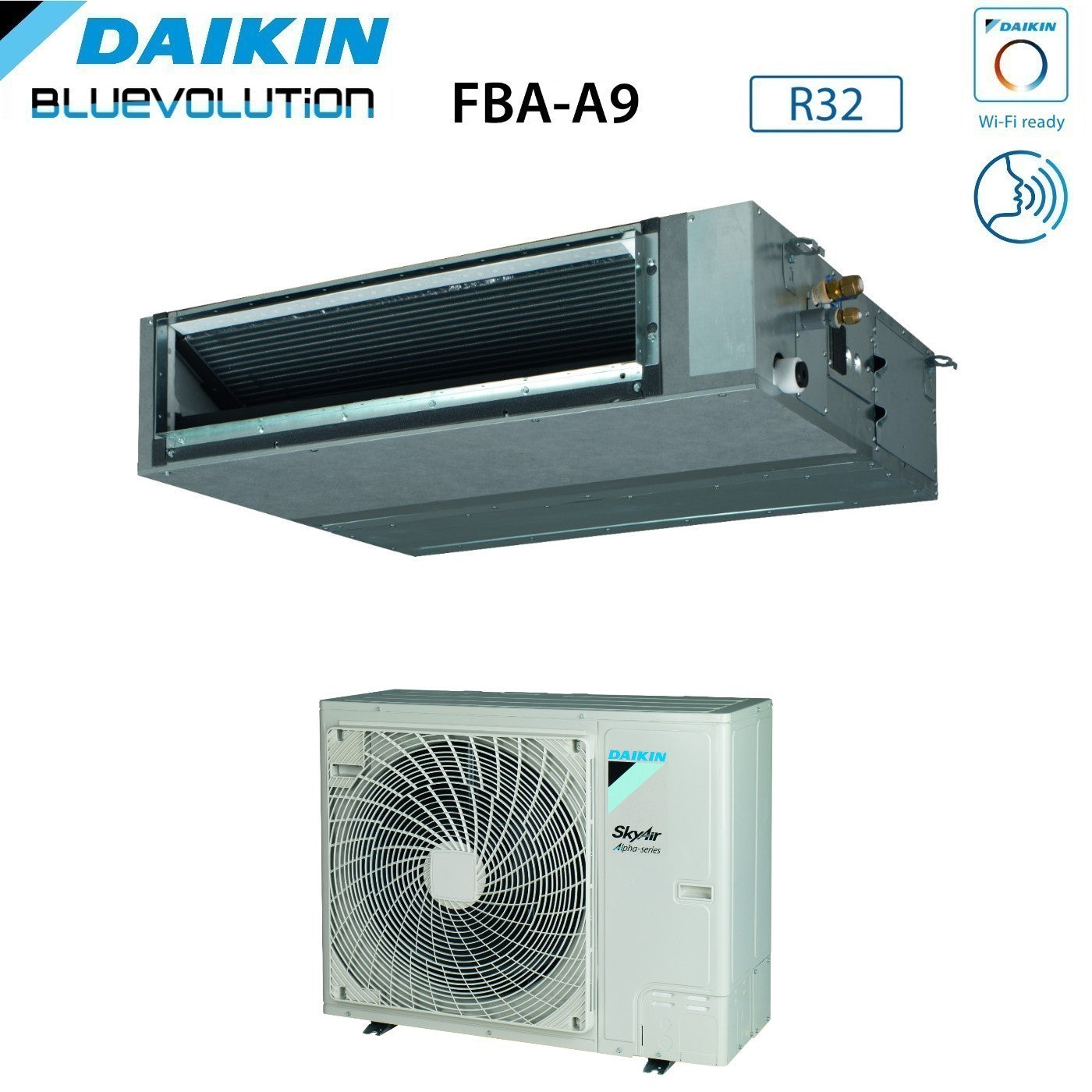 Air conditioner Daikin Bluevolution Canalizzato Canalizzabile Media Prevalenza 48000 Btu FBA140A + RZAG140NV1 Monofase R-32 optional Wi-Fi Classe A++/A+