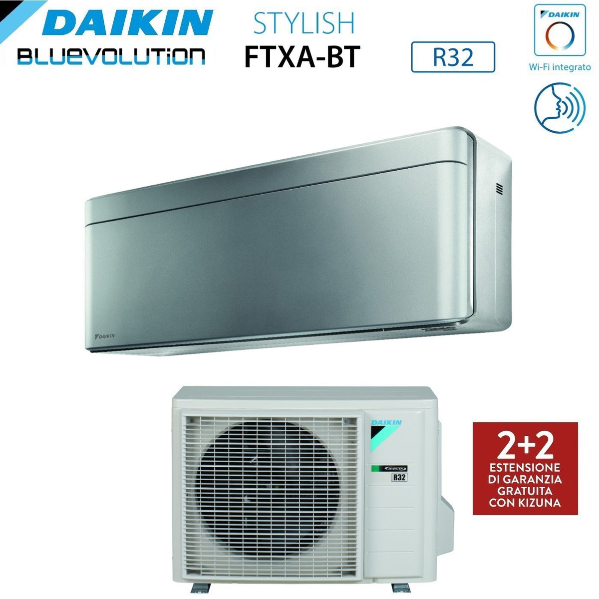 Daikin FTXA20BS Stylish wandairconditioner zilver 7000 BTU
