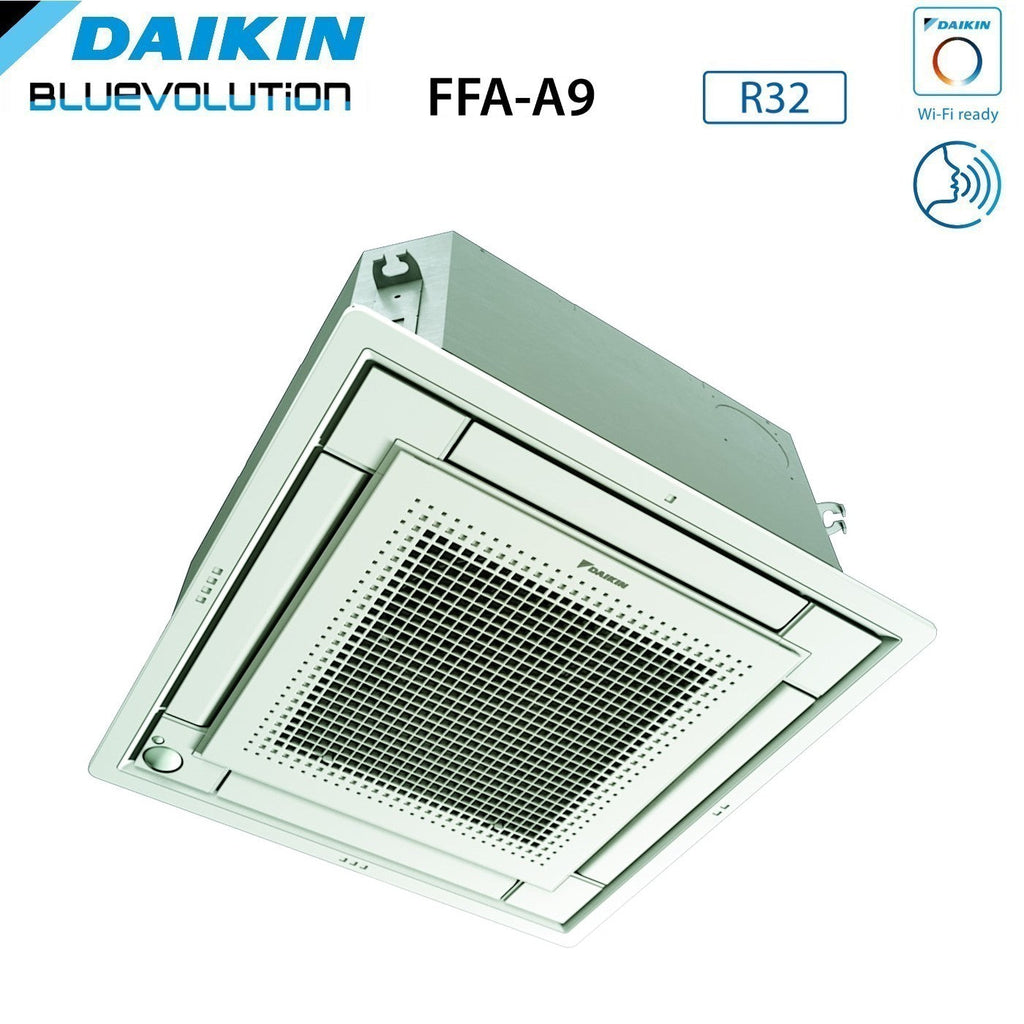 Daikin Bluevolution Inverter Trial Split Cassette Air Conditioning FFA-A 9+9+9 with 3MXM52N R-32 Wi-Fi Optional with White Grill Included 9000+9000+9000 - Italian Warranty