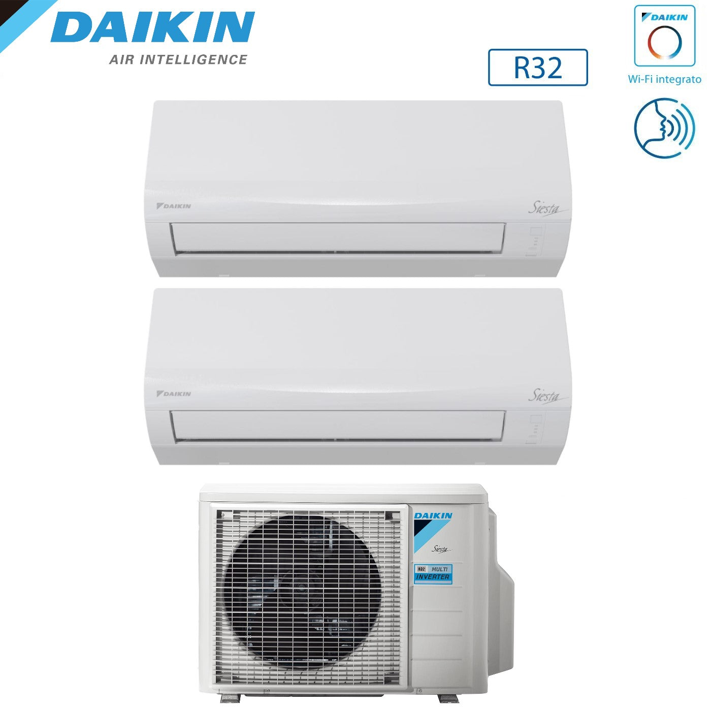 Air conditioner dual-split Daikin Siesta 9+12 with 2AMXF40A R-32 built-in Wi-Fi