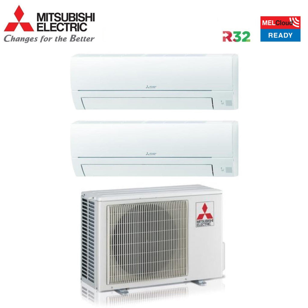 Mitsubishi Electric 9+12 BTU Dual-Split Air Conditioner R-32 Wi-Fi optional | MXZ-2HA50VF