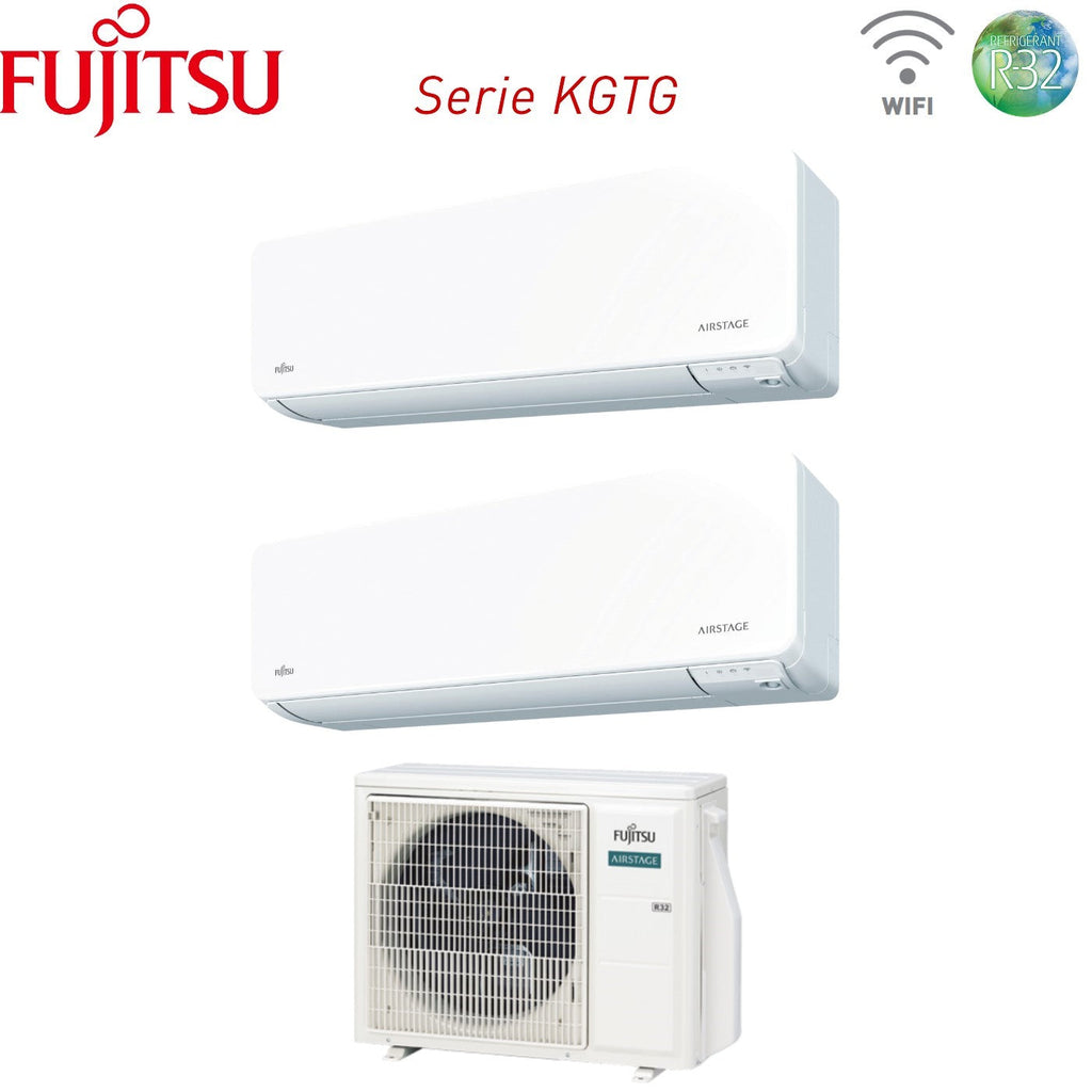 Fujitsu Dual Split Inverter Air Conditioner KG 7+14 series with AOYG18KBTA2 R-32 Integrated Wi-Fi 7000+14000