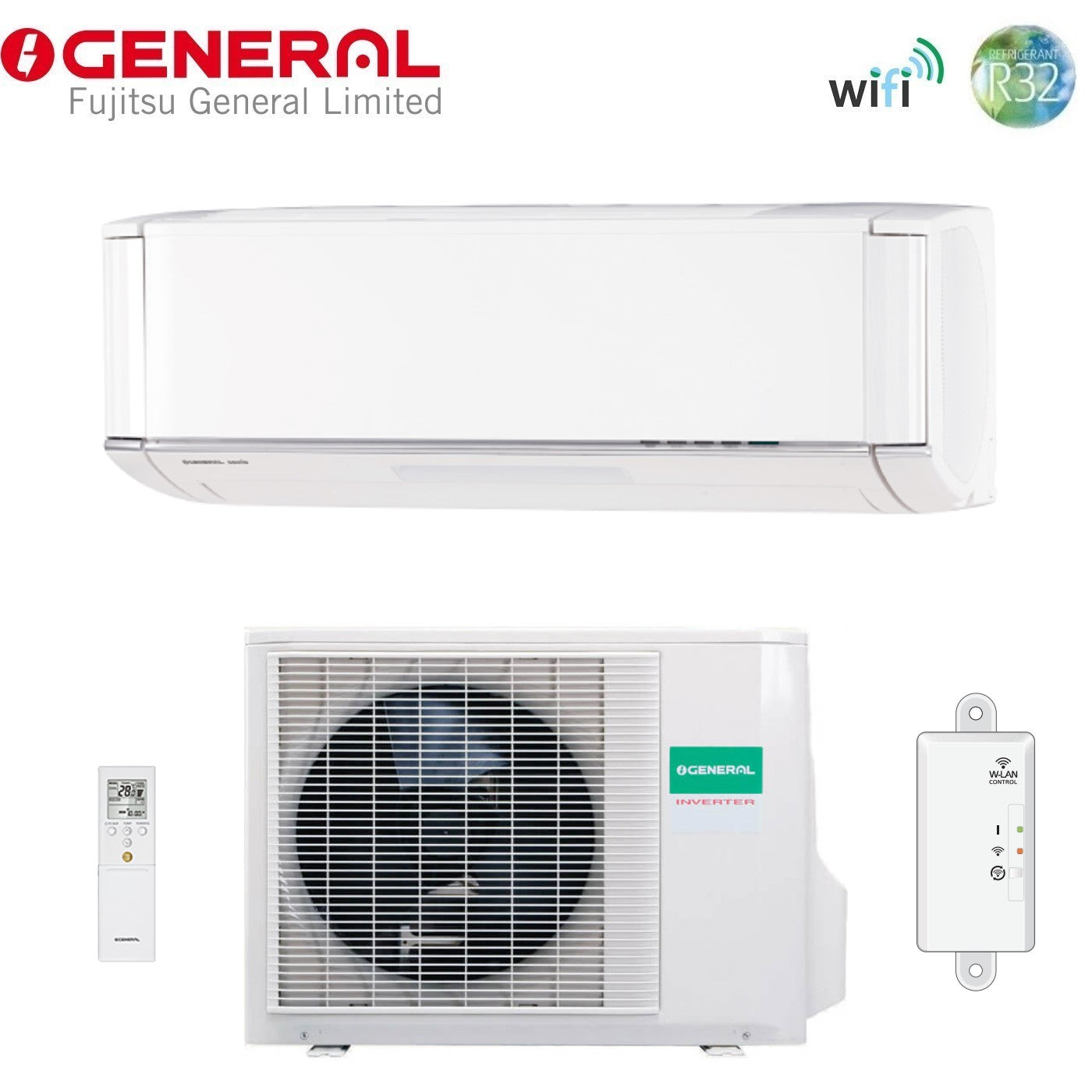 Air conditioner General Fujitsu Premium Nocria 12000 Btu ASHG12KXCA R-32 built-in Wi-Fi