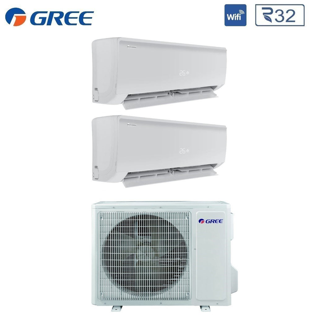 Air conditioner dual-split Gree Bora Plus 12+12 with GWHD(18)NK6OO R-32 optional Wi-Fi