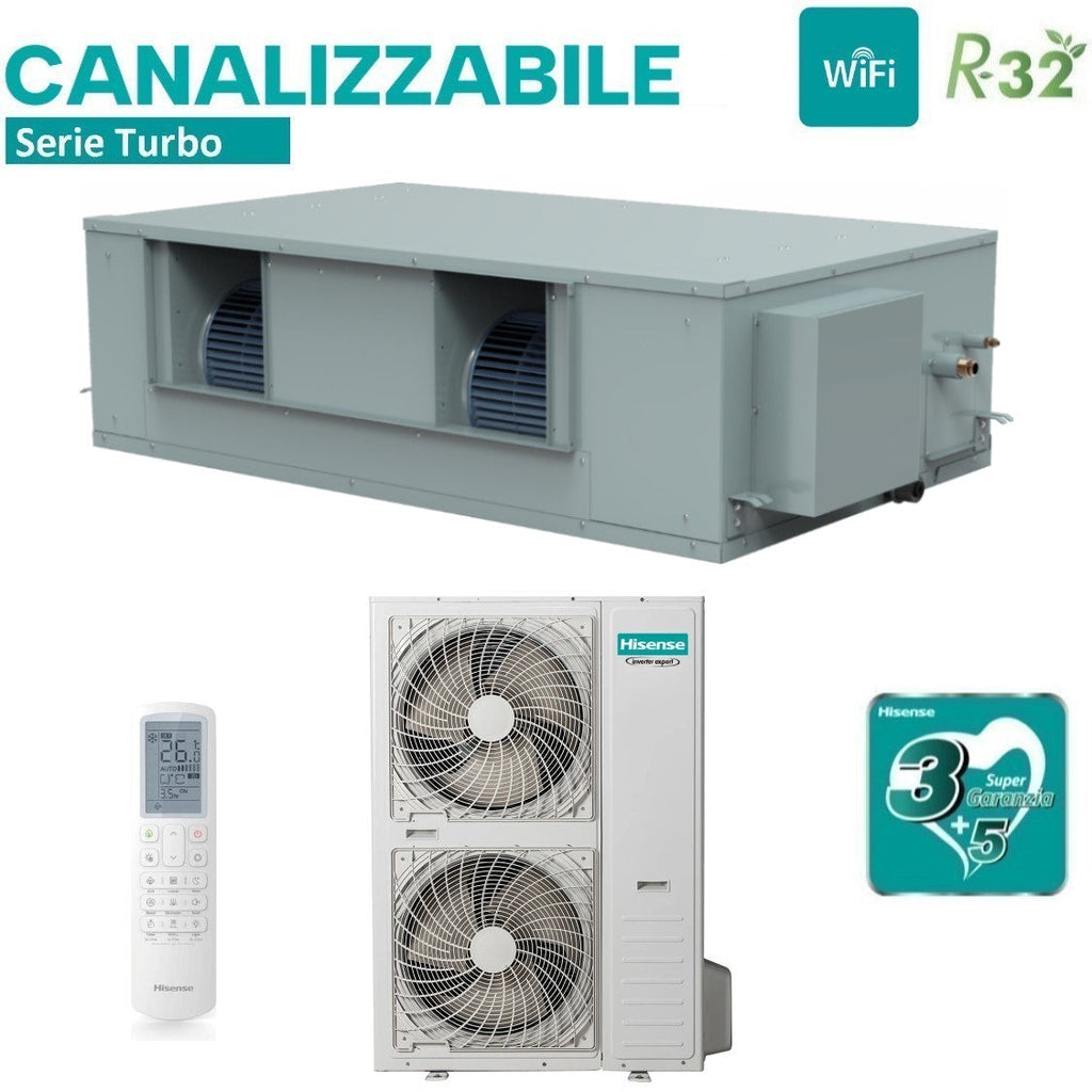 Hisense Ducted Inverter Air Conditioning 68000 Btu AUD200UX4RPH8 + AUW200U6RZ8 R-32 Wi-Fi Optional with Remote Control and Wired Control as standard