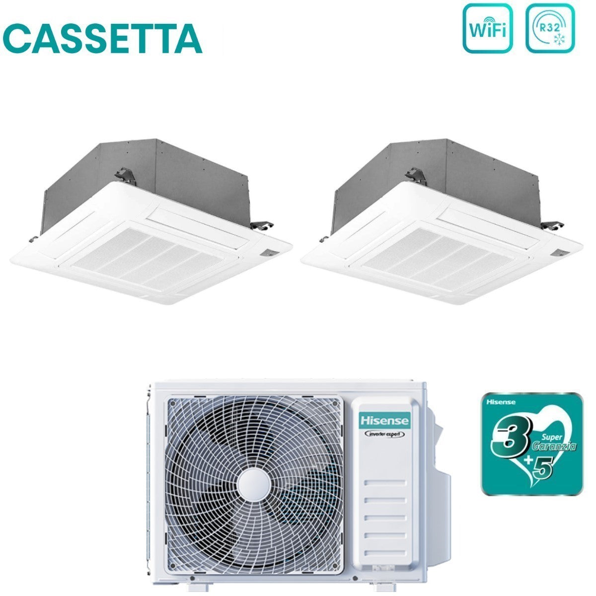 Hisense 9+12 BTU Dual-Split Air Conditioner Inverter R-32 Wi-Fi optional | 2AMW42U4RGC