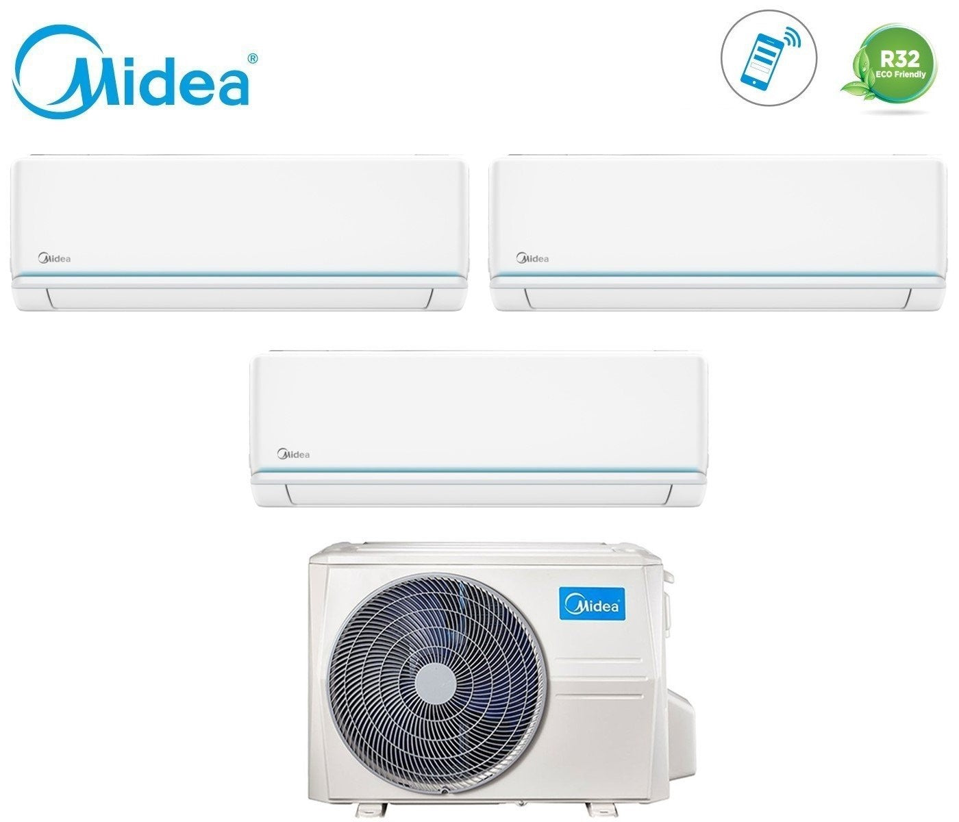 Air conditioner tri-split Midea Evolution 9+9+12 with M4O-36FN8-Q R-32 built-in Wi-Fi