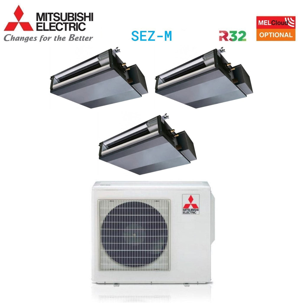 Mitsubishi Electric Ducted Air Conditioning Trial Split Inverter 9+9+18 with MXZ-4F72VF R-32 Wi-Fi Optional 9000+9000+18000