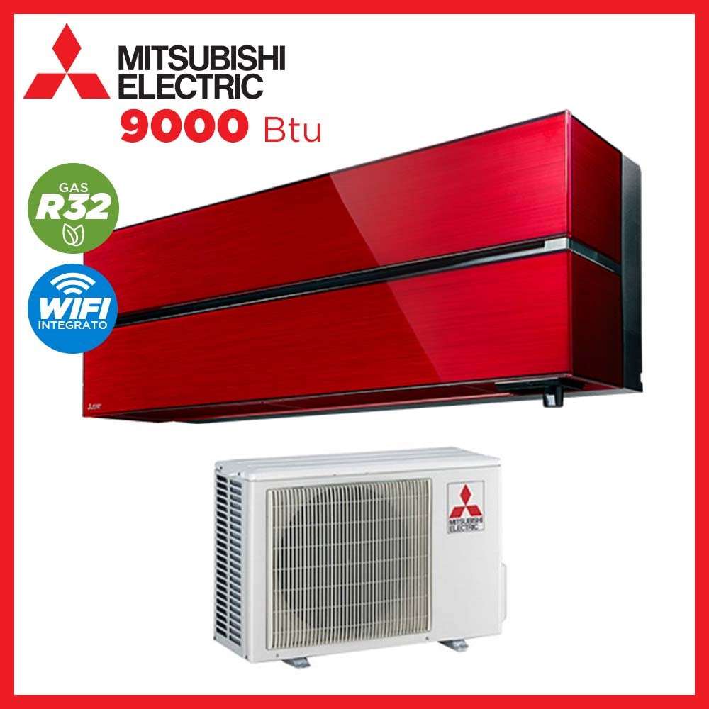 Mitsubishi Electric Inverter Air Conditioner Kirigamine Style series 9000 Btu MSZ-LN25VGR Ruby Red R-32 Integrated Wi-Fi Class A+++ Red