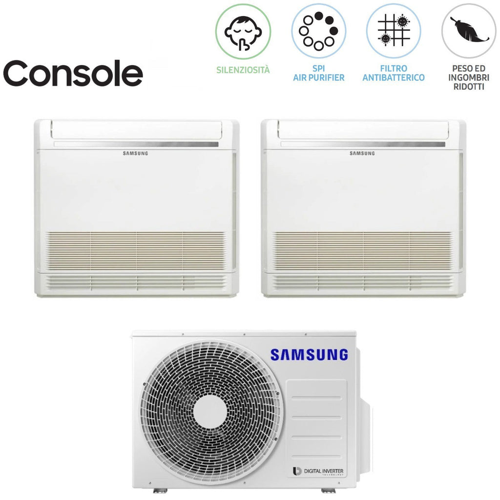 Air conditioner dual-split Console Samsung 9+12 with AJ050TXJ2KG/EU R-32 with Telecomando