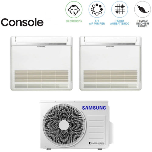 Air conditioner dual-split Console Samsung 9+12 with AJ050TXJ2KG/EU R-32 with Telecomando