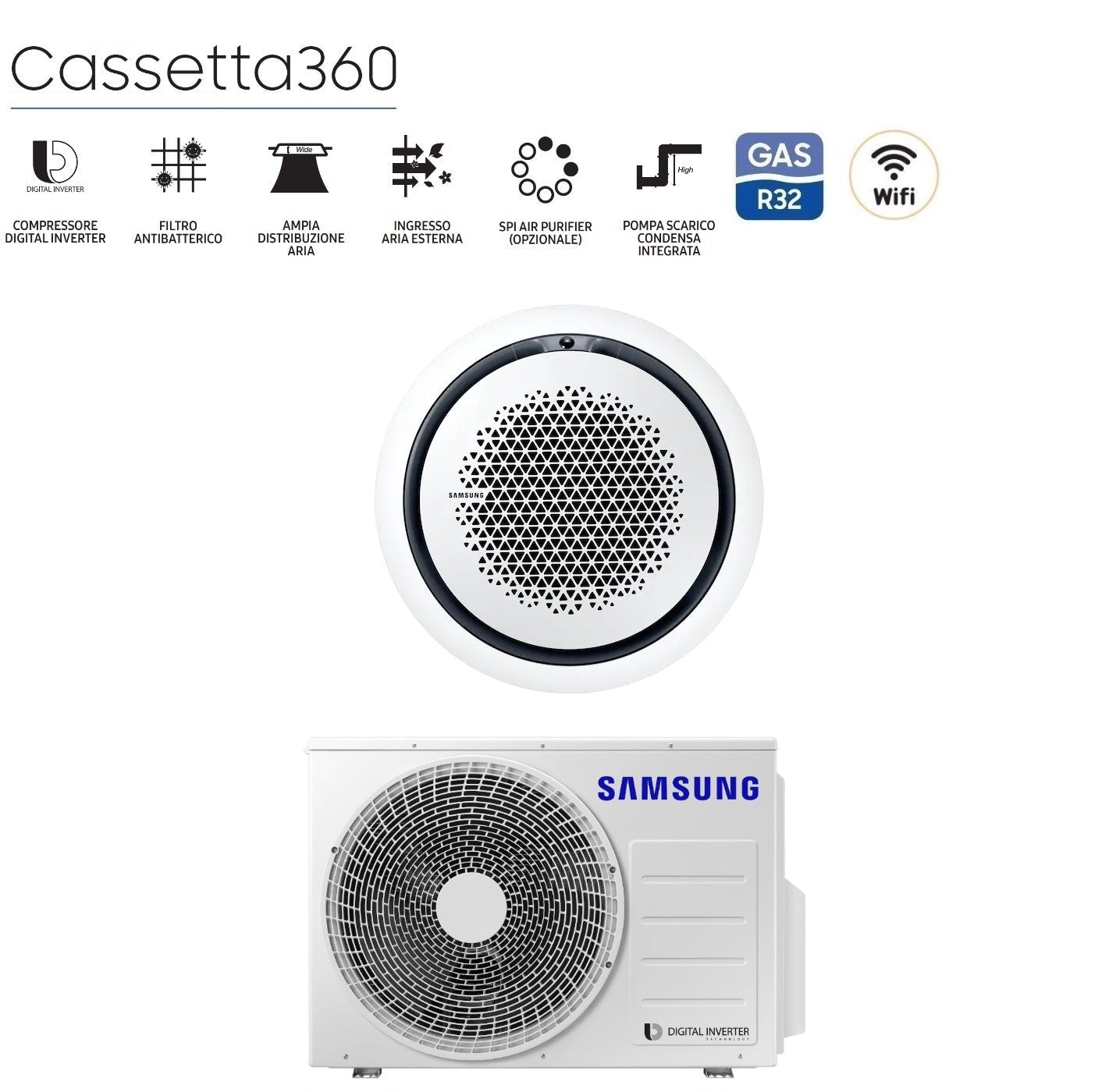 Samsung 24000 BTU Air Conditioner Inverter R-32 Wi-Fi optional | AC071RN4PKG/EU