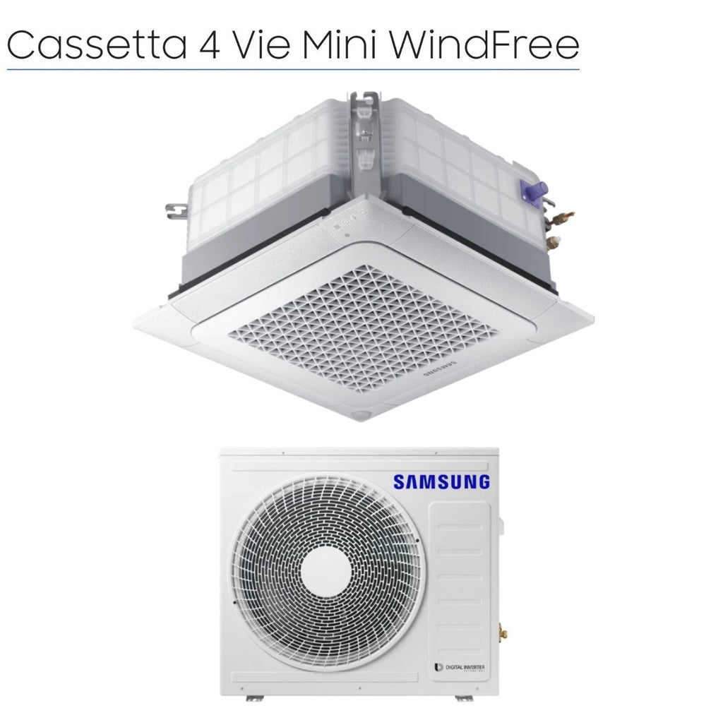 Air conditioner Samsung Mini Cassetta 4 Vie Windfree 24000 Btu AC071RNNDKG R-32 optional Wi-Fi with Pannello Incluso