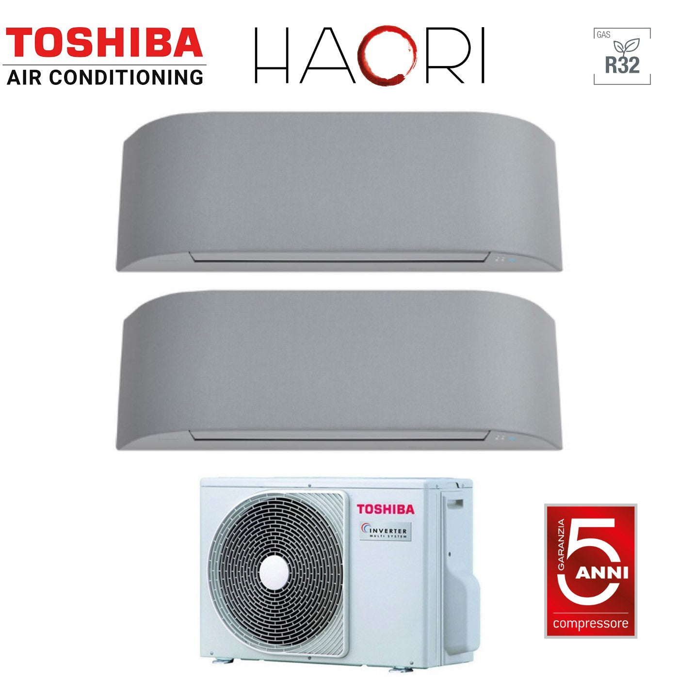 Air conditioner dual-split Toshiba Haori 13+16 (12+15) with RAS-3M26U2AVG-E R-32 built-in Wi-Fi