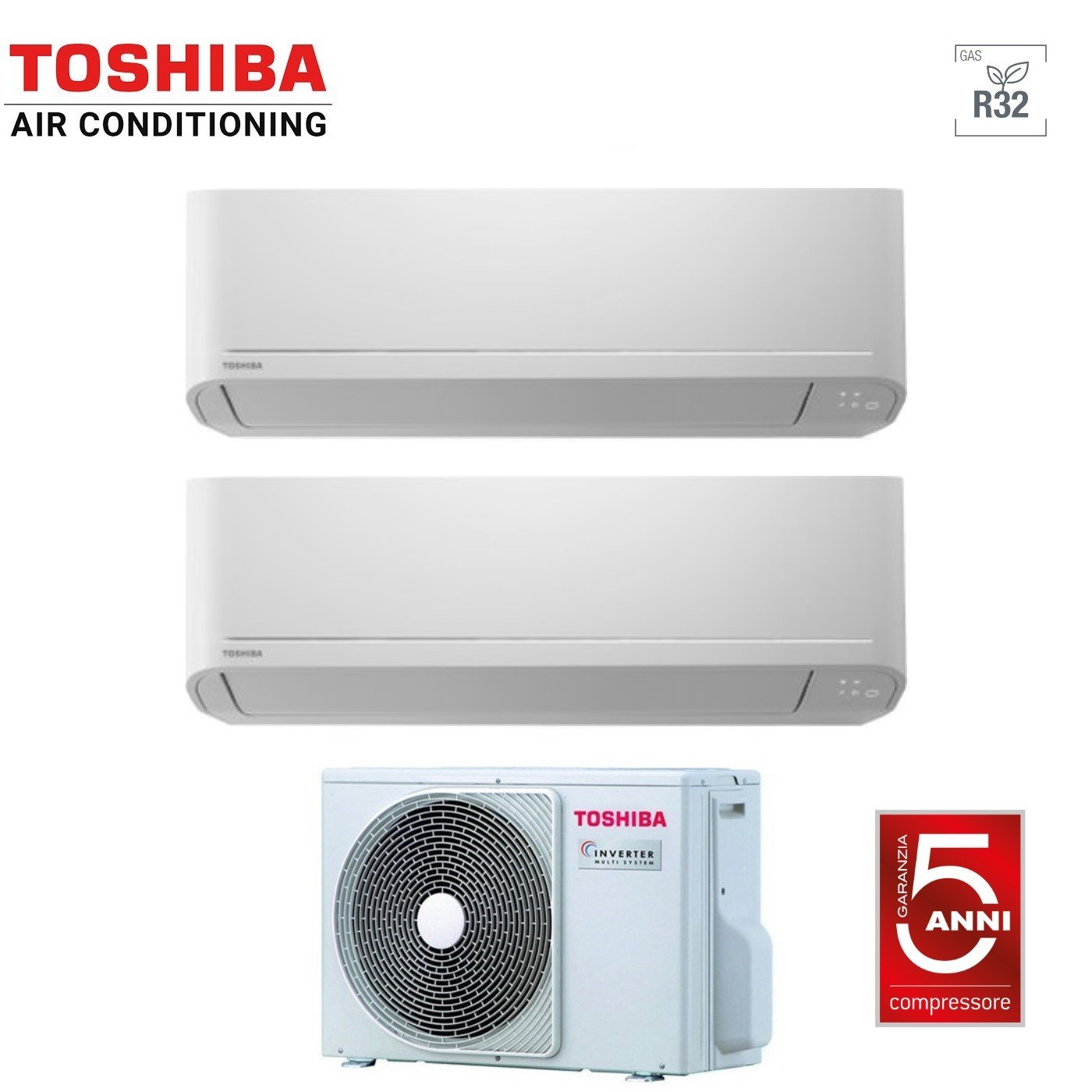 Air conditioner dual-split Toshiba Seiya 13+13 (12+12) with RAS-3M26U2AVG-E R-32 optional Wi-Fi