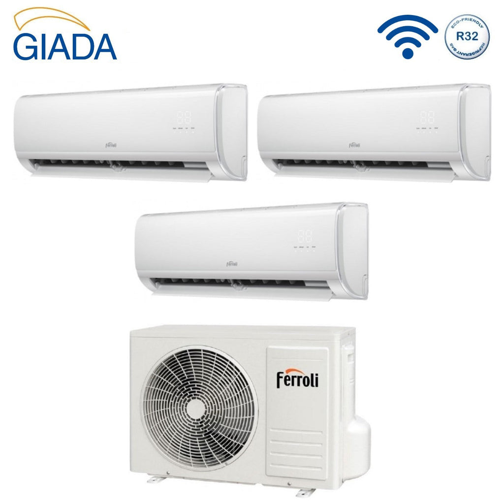 Trial Split Inverter Air Conditioning Ferroli Giada M 9000+9000+12000 btu with 27-3 Integrated Wi-Fi Alexa and Google HOME 9+9+12 - NEW