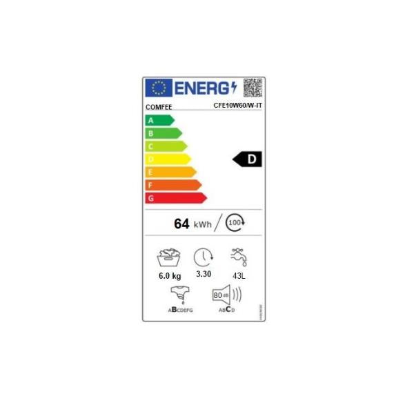 Comfee' CFE10W60/W-IT wasmachine 6 kg slim