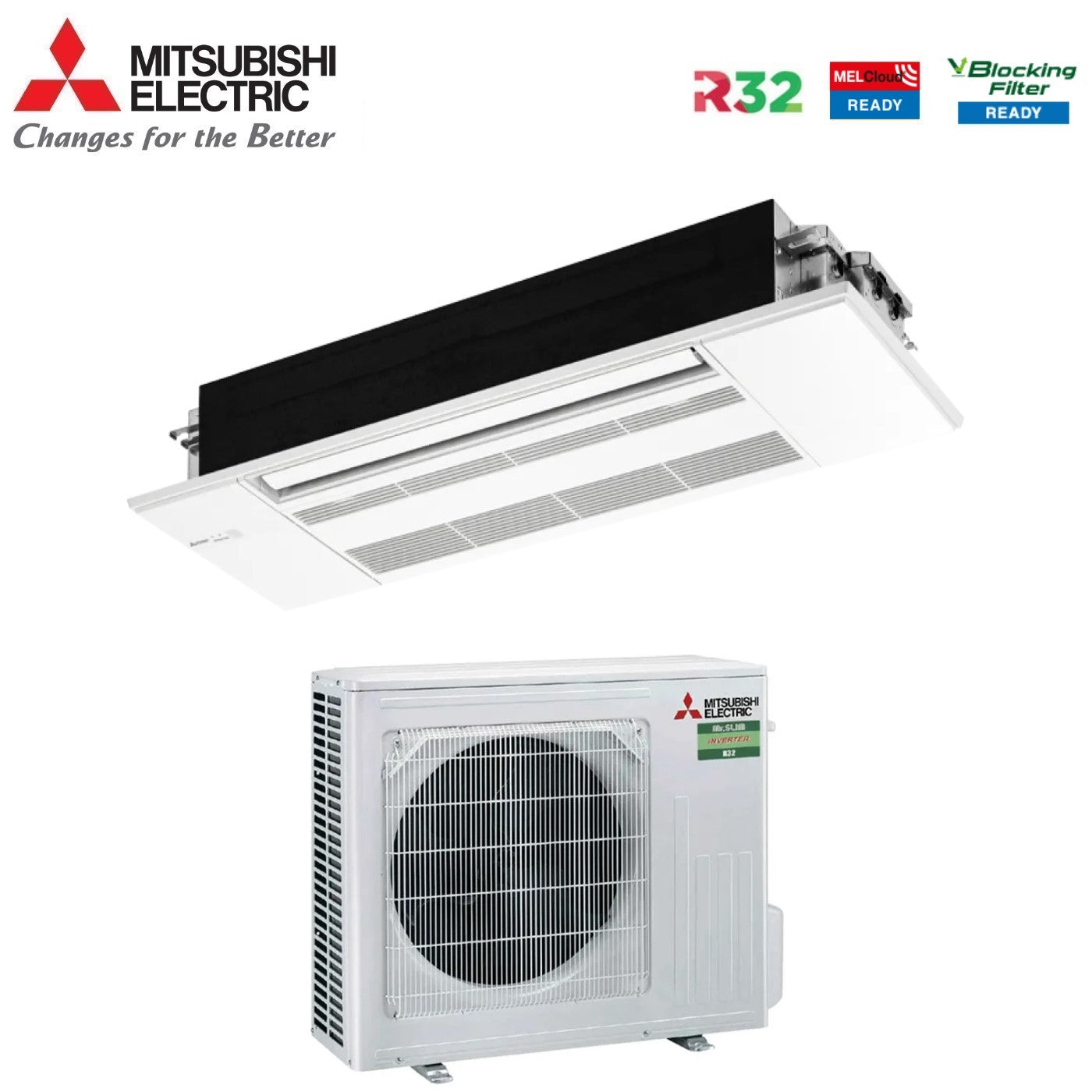 Mitsubishi 1-Way Cassette Air Conditioning Series MLZ-KP50VF - SUZ-M50VA Gas R-32 18000 Btu