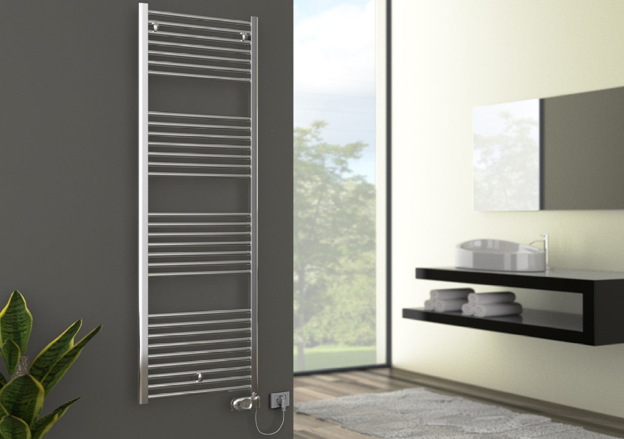 Termoarredo Scaldasalviette Elettrico Cordivari LISA 22 Cromato In Acciaio with Termostato Ambiente Digitale ECO