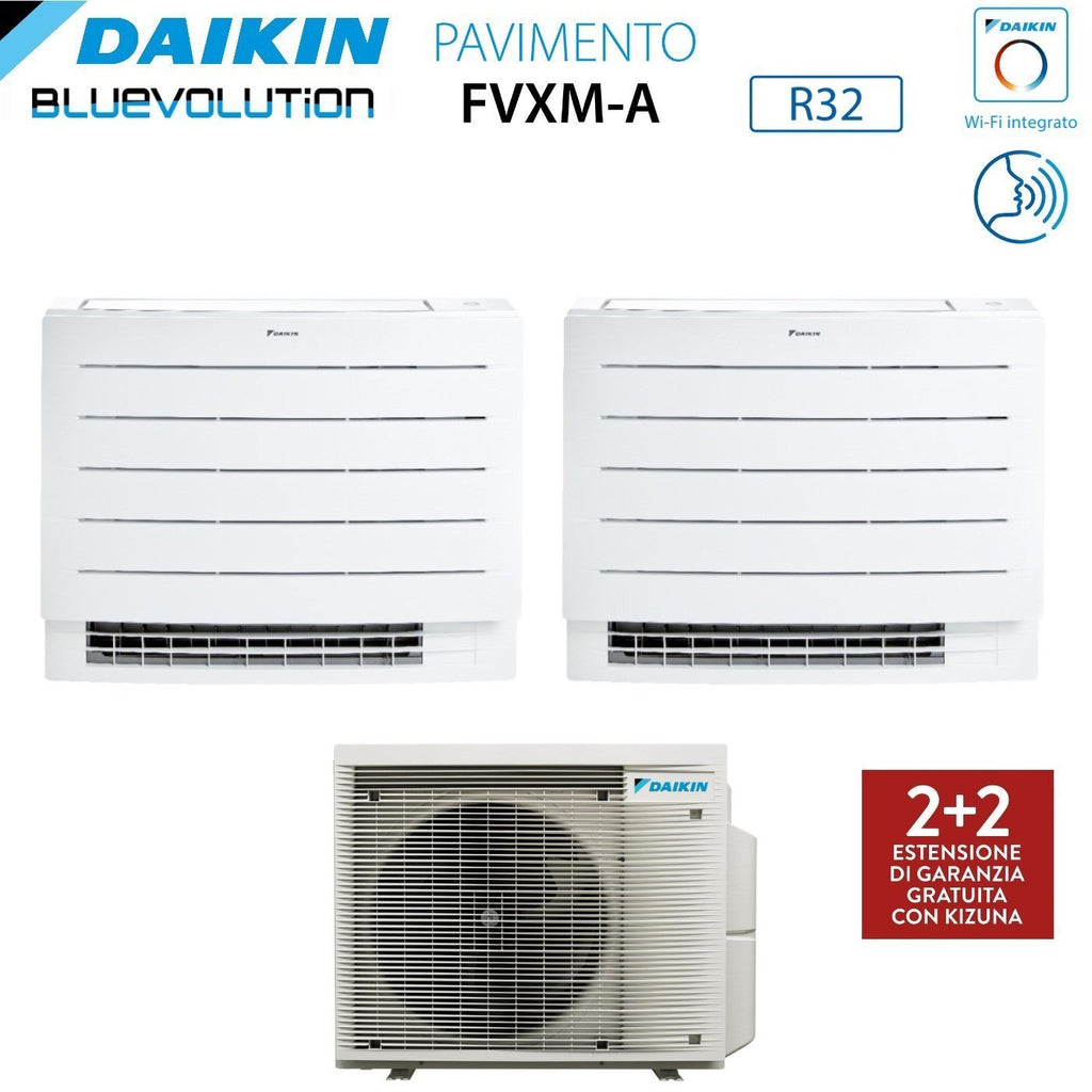 Air conditioner dual-split Daikin a Pavimento series PERFERA FVXM-A 7+12 with 2MXM50A R-32 built-in Wi-Fi 7000+12000 Con Telecomando ad Infrarossi Incluso Garanzia Italiana