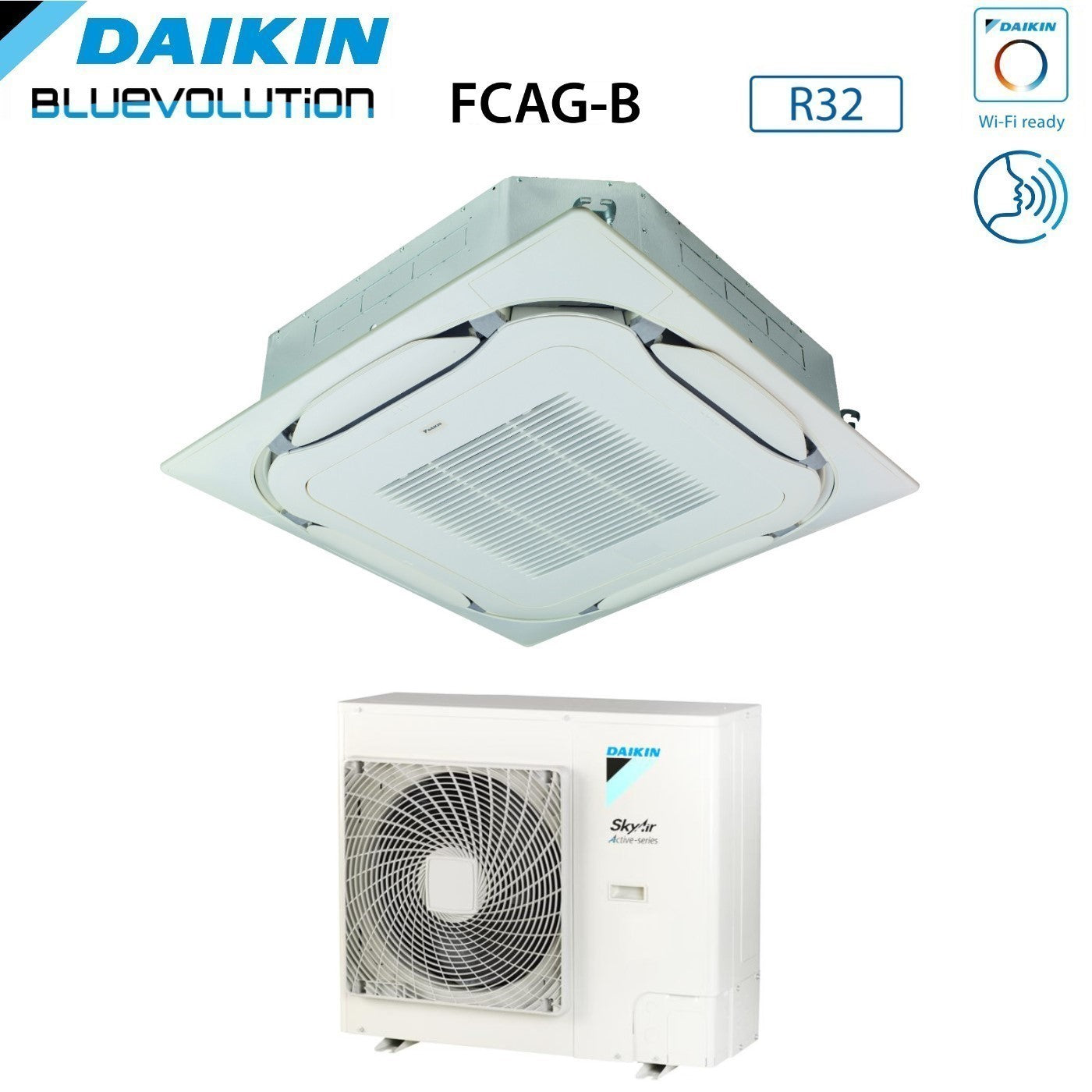 Air conditioner Daikin Bluevolution a Cassetta Round Flow 24000 Btu FCAG71B + AZAS71MV1 R-32 optional Wi-Fi with Griglia Standard Inclusa