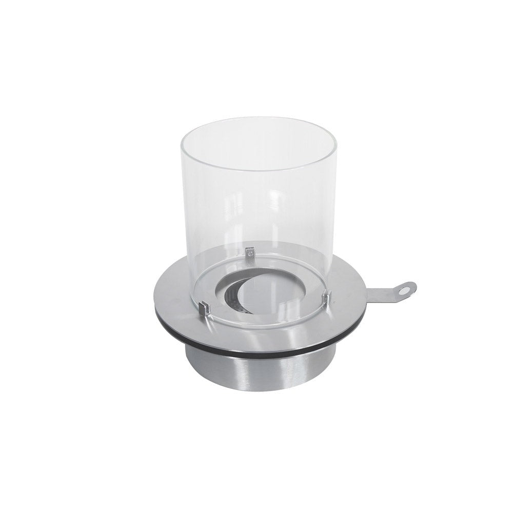 Bruciatore tondo with vetro per camino a bioetanolo biocamino inox 3 lt d.35