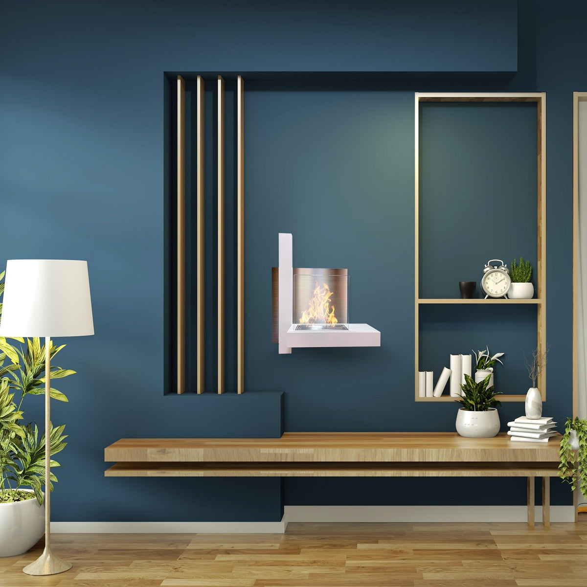 Divina Fire Vienna bio-ethanol wandhaard 3,5 kW – wit