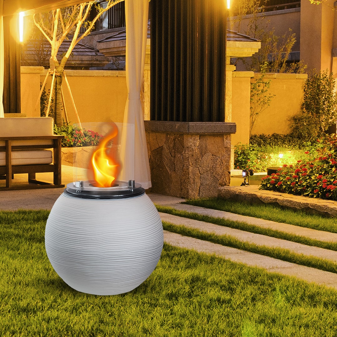 Divina Fire Botticelli bio-ethanol haard 3,2–3,4 kW Ø40 x H54 cm wit (Perla)