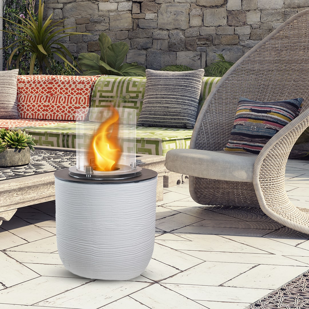 Divina Fire Raffaello bio-ethanol haard vrijstaand Ø35 x H55 cm wit
