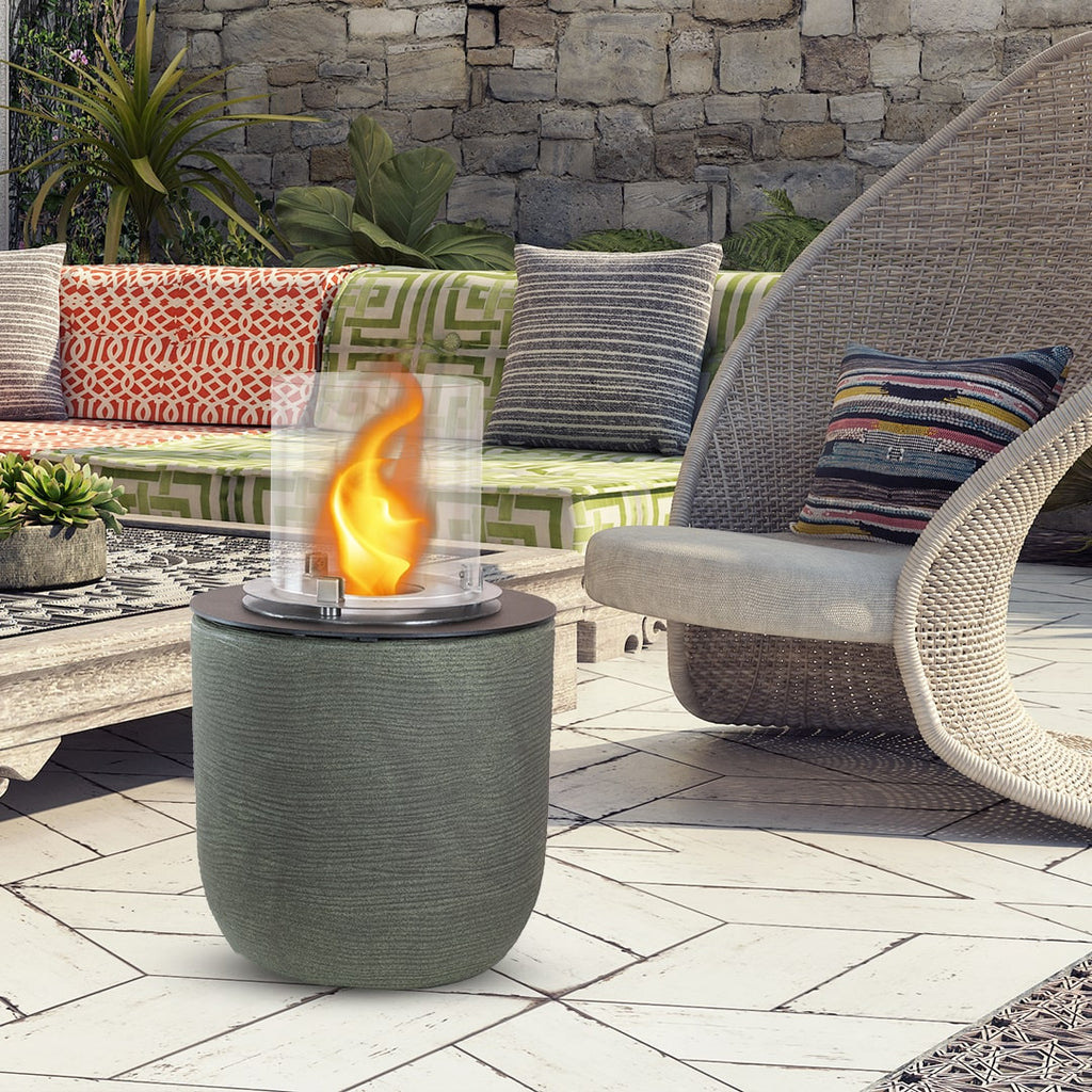 Divina Fire Raffaello bio-ethanol haard Ø35 x h55 cm saliegroen
