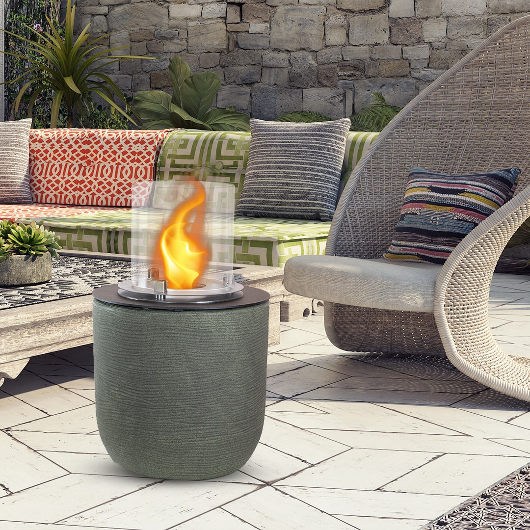 Divina Fire Raffaello bio-ethanol haard Ø35 x h55 cm saliegroen