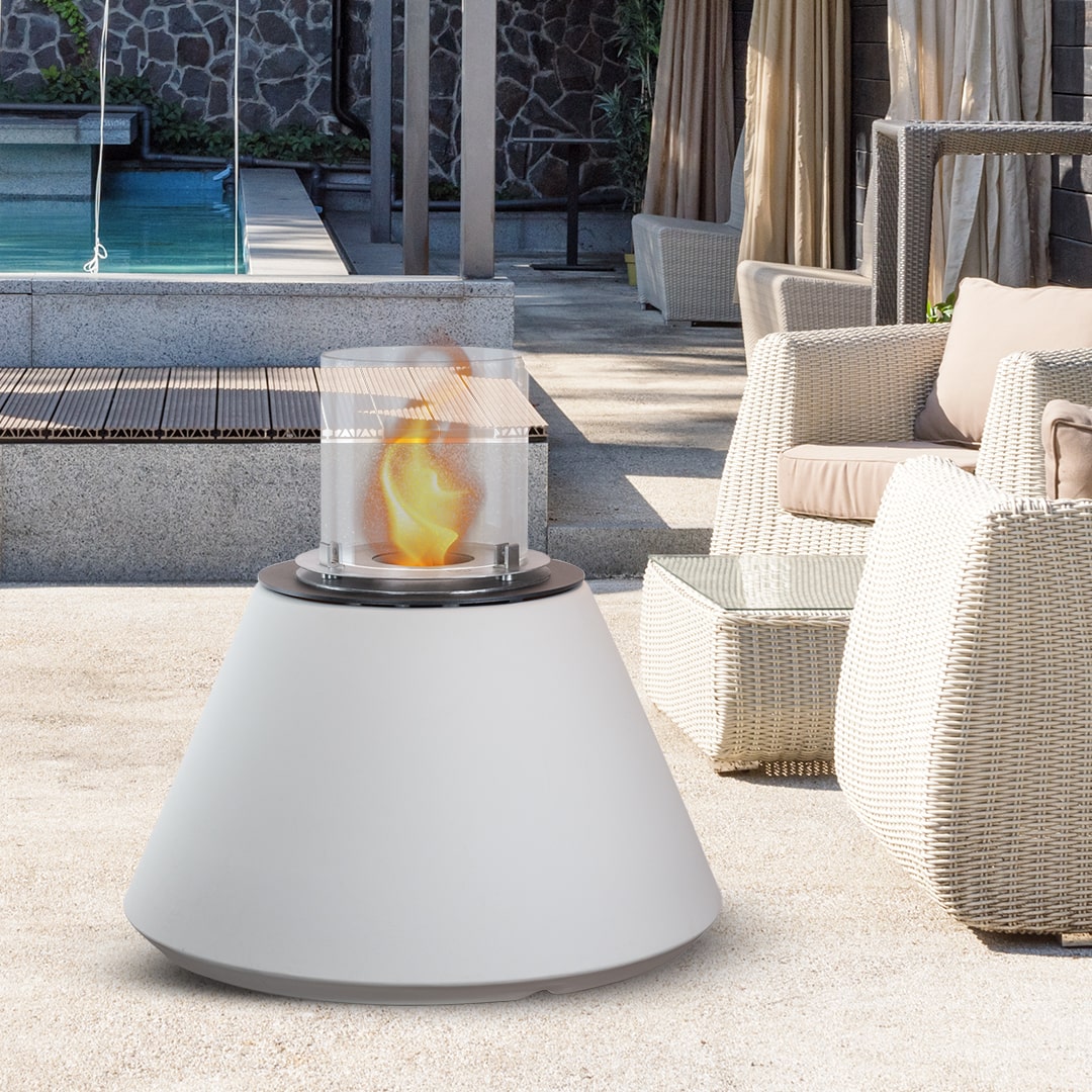 Divina Fire STROMBOLI bio-ethanol haard Ø60 x H56 cm Perla wit
