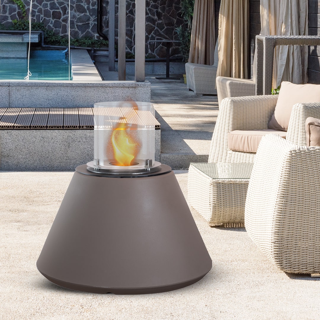 Divina Fire STROMBOLI bio-ethanolhaard binnen/buiten Ø60 x H56 cm taupe