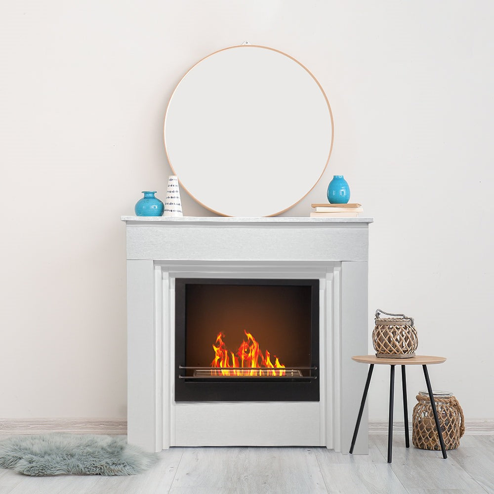 Camino a bioetanolo da terra BELLINI in legno white Made in Italy L96 x P35 x H96