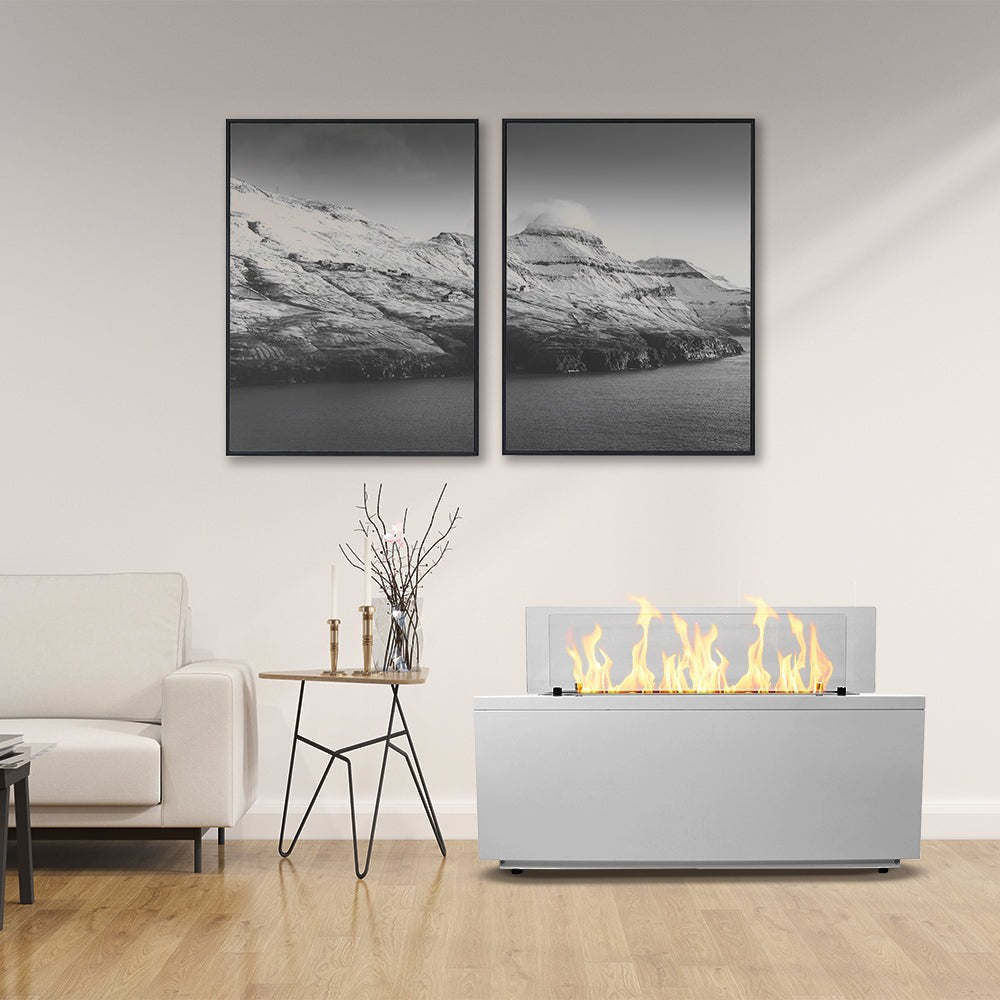 Divina Fire Caravaggio bio-ethanol haard vrijstaand 100x40x40 cm wit