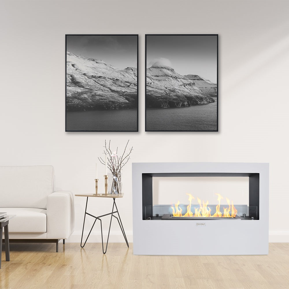 Divina Fire Giotto S bio-ethanol haard wit 3,5–4 kW