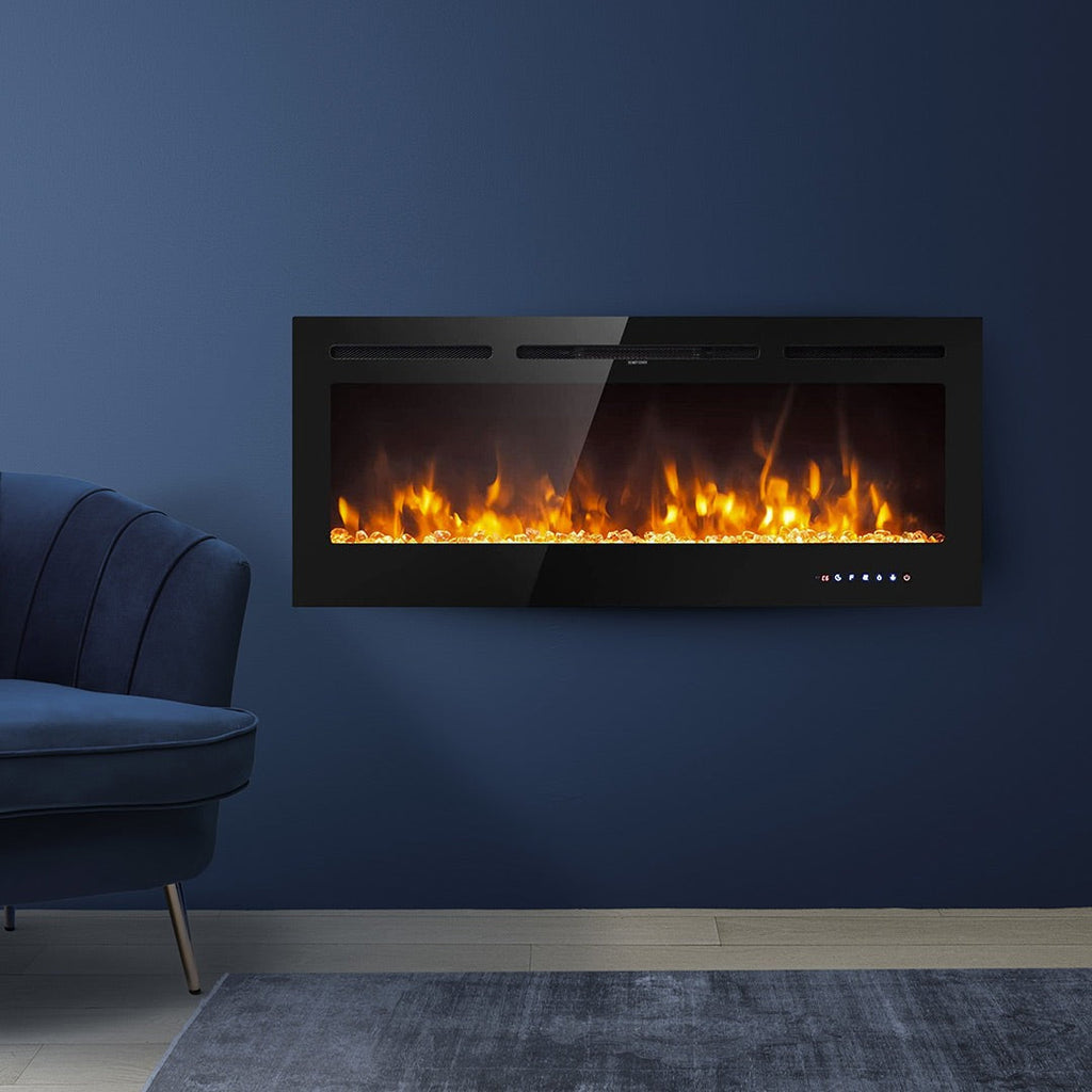 Camino elettrico caminetto da parete a built-in CHICAGO L101,6 x P14 x H54,6