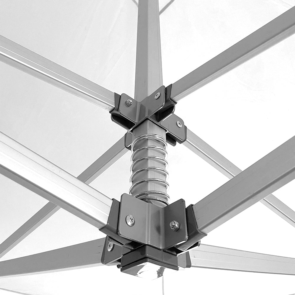 Gazebo Richiudibile Professionale Market-Pro 3x3 Struttura In Alluminio Esagonale Impermeabile Bianco