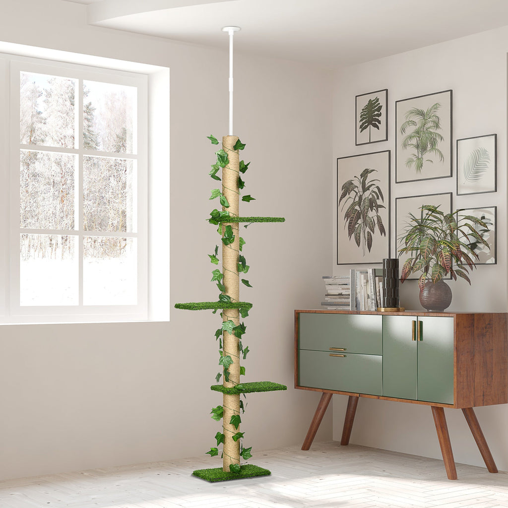 EasyComfort Krabpaal voor katten 202–242 cm (plafond, groen)