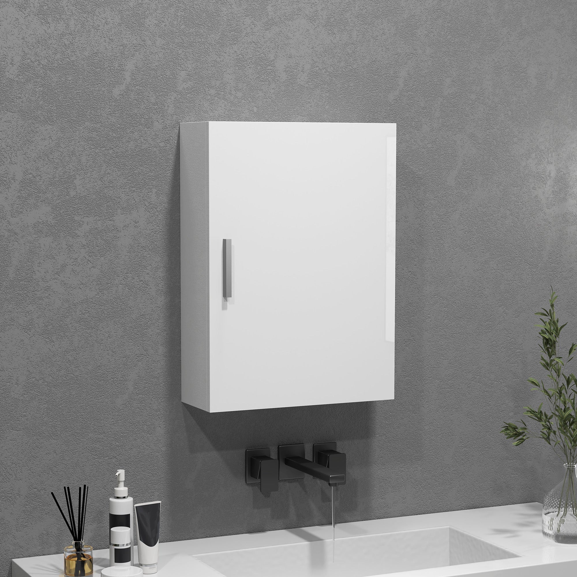 EasyComfort Wandkast Badkamer 3 glazen planken 40x15x55 cm