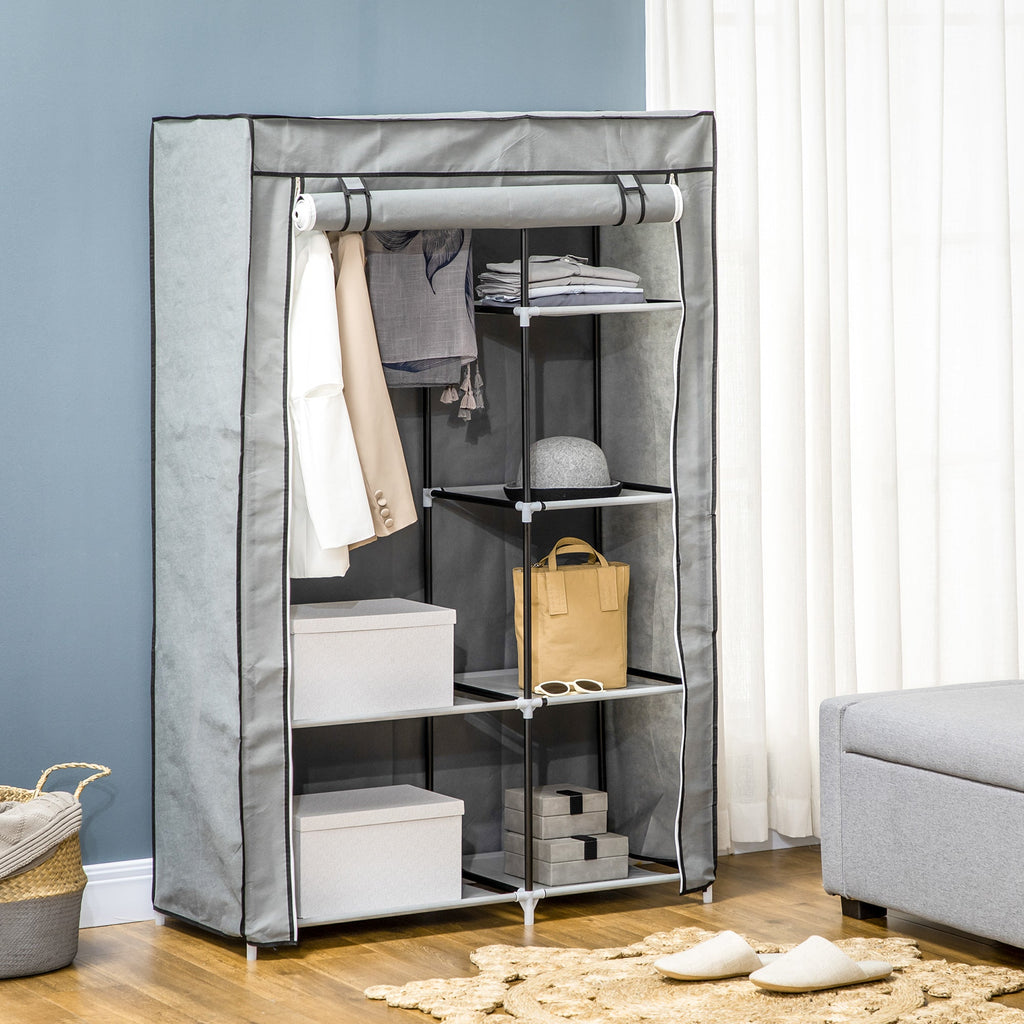 EasyComfort textiel kledingkast 103x43x162.5 cm lichtgrijs