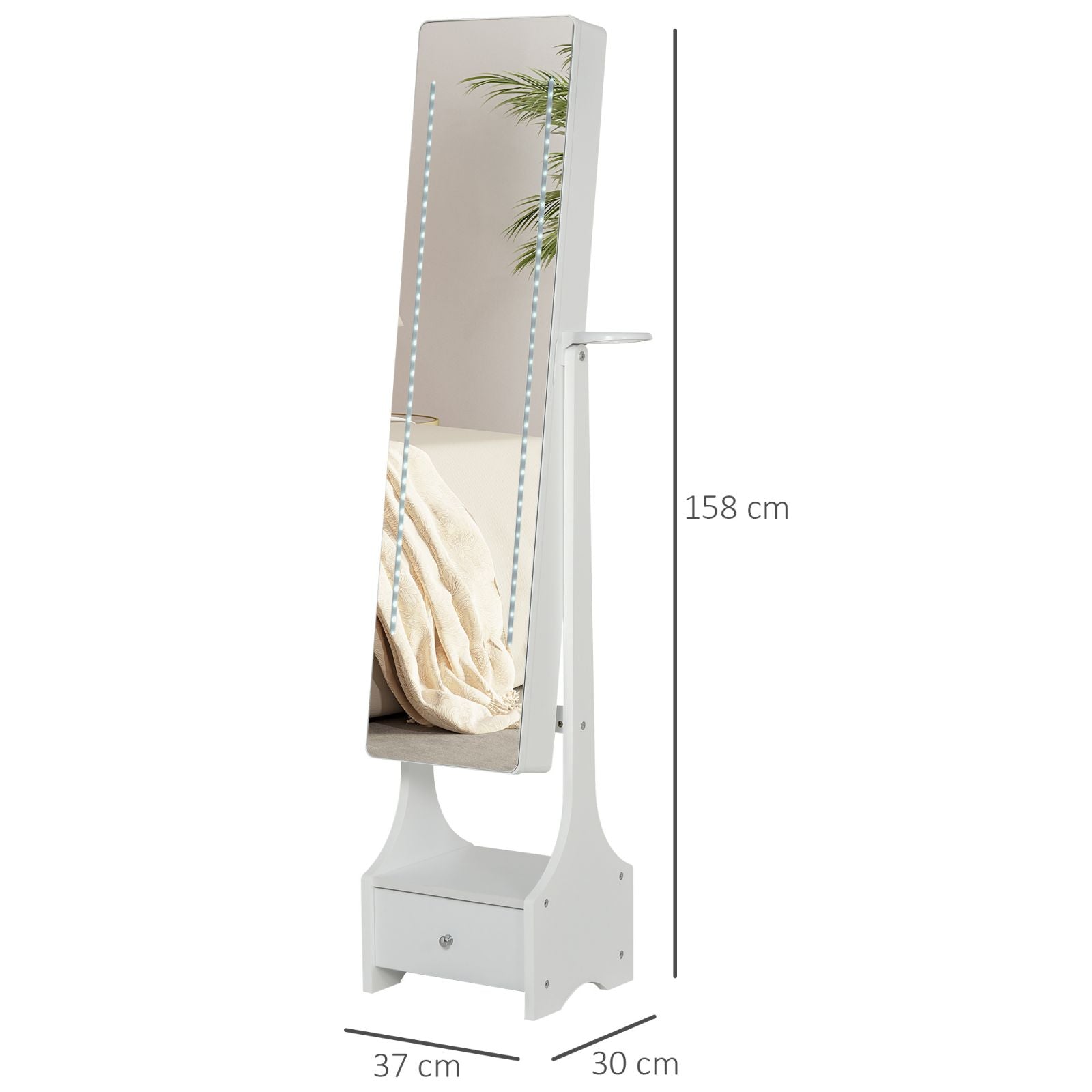 EasyComfort Armadio Portagioie sieradenkast met spiegel en verstelbare LED-verlichting