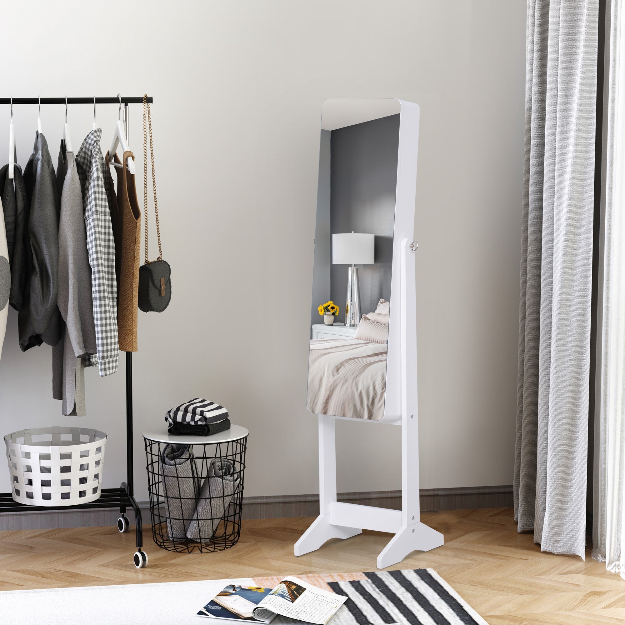 EasyComfort Sieradenkast met LED en verstelbare spiegel, 30x146x36 cm