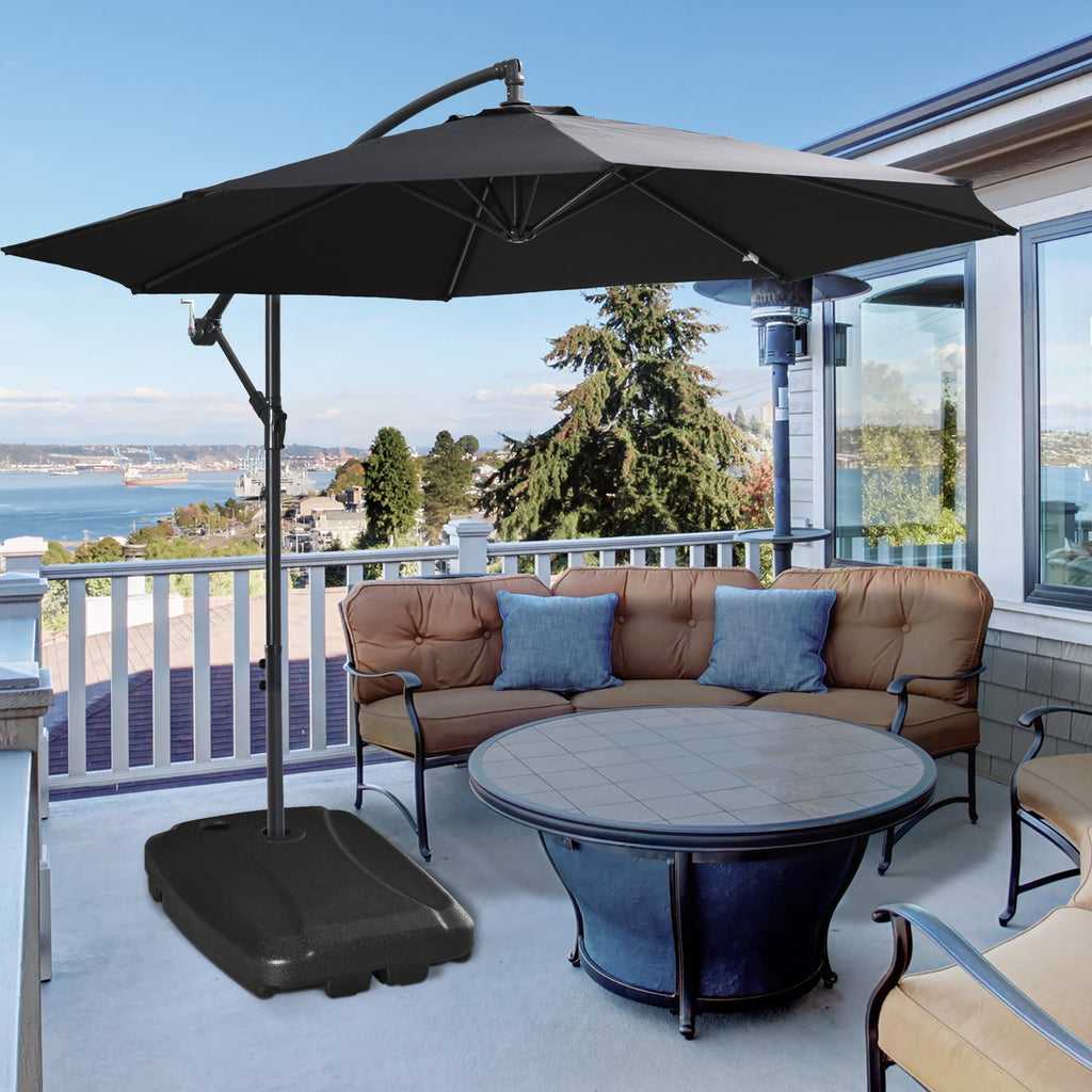 EasyComfort Base per Ombrellone a Braccio Riempibile fino a 75 kg with Base a T Inclusa, 80x60x17 cm, black