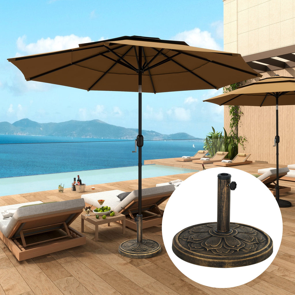 EasyComfort Base parasolvoet 12 kg Ø46x33 cm met fixeerknop, brons