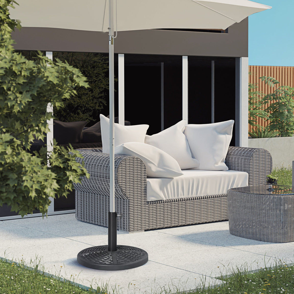 EasyComfort Base parasolvoet rattan Ø45 cm, 9.5 kg