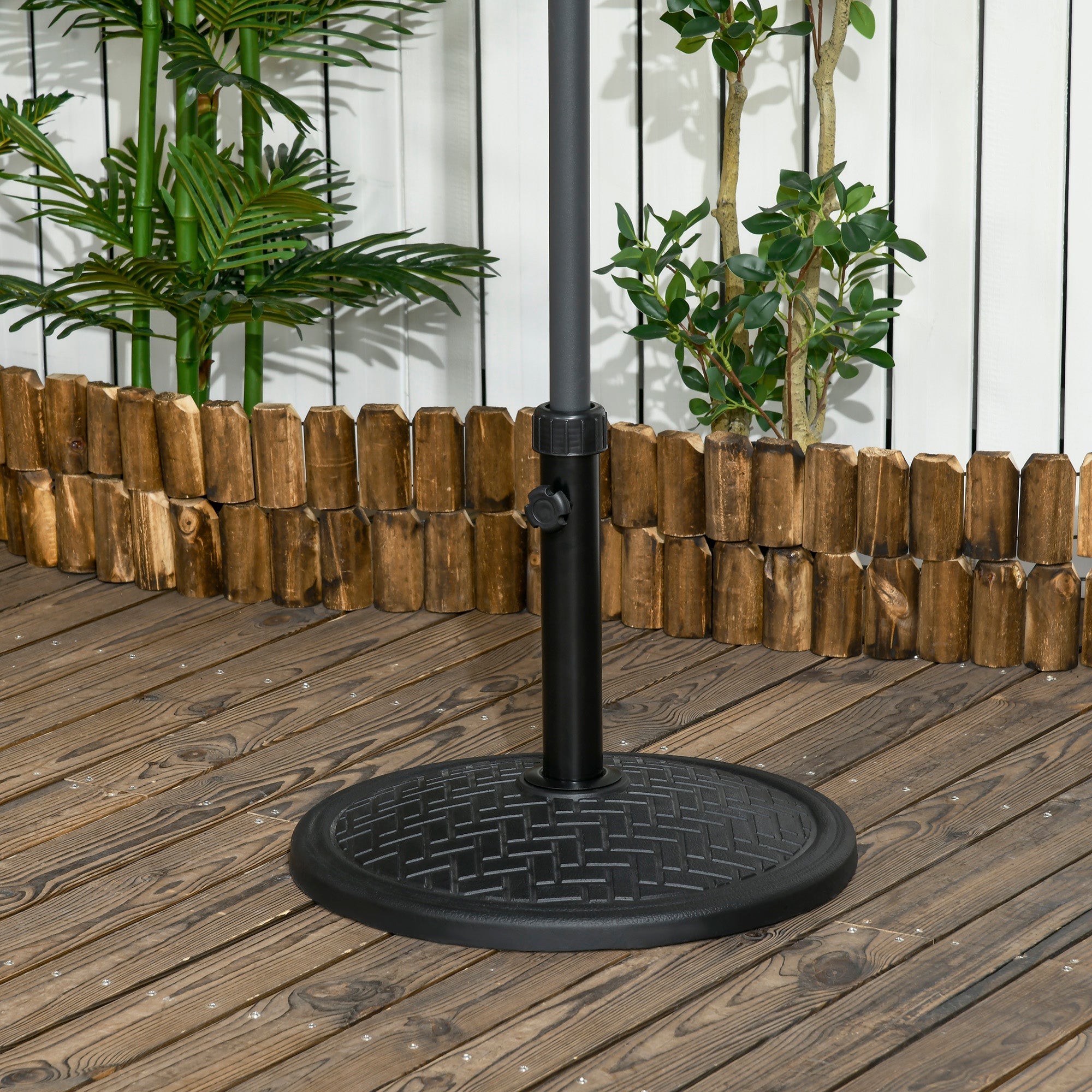 EasyComfort Base per Ombrellone di 14kg per Pali da Ø32-38 mm, Metallo e Cemento, Ø46 cm, black