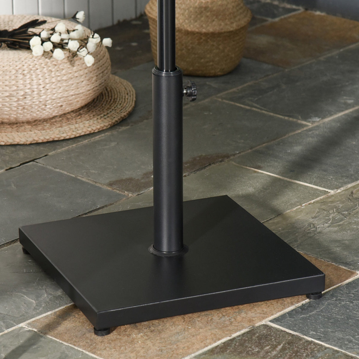 EasyComfort Parasolvoet vierkant 18kg voor palen Ø3/3.5/3.8 cm, 45x45x39 cm
