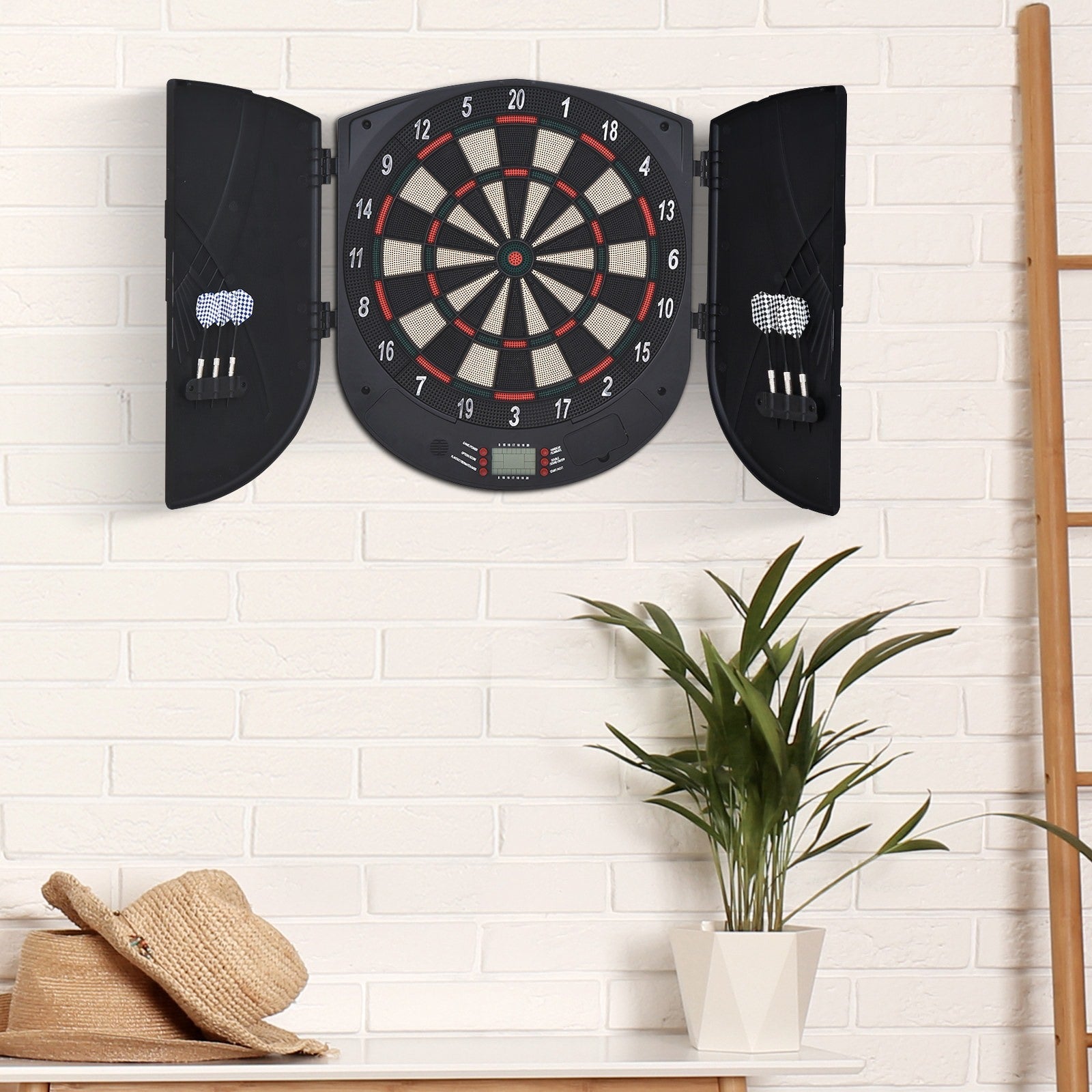 Easycomfort Bersaglio Freccette Elettronico per 8 Giocatori with 6 Freccette, Schermo LCD, 2 Porte e 26 Modalità di Gioco