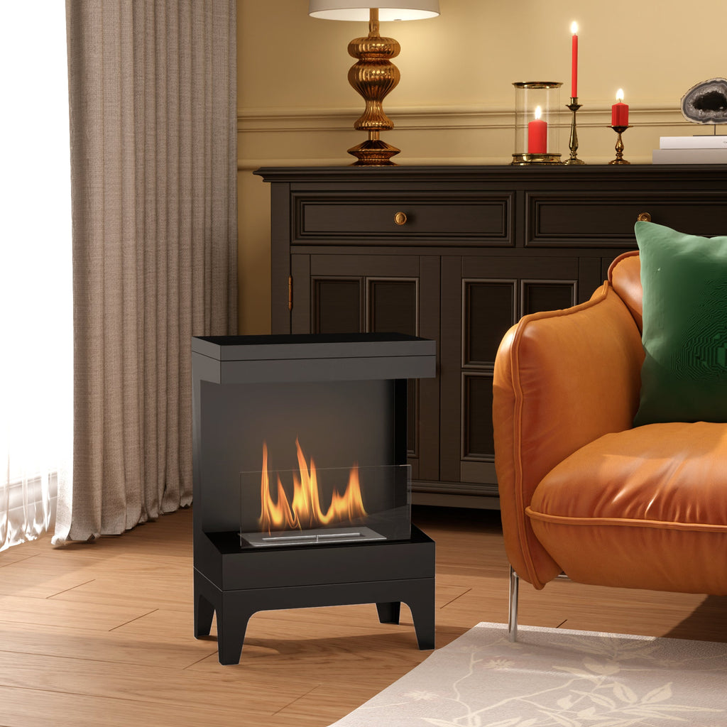 EasyComfort vrijstaande bio-ethanol haard 0.9L zwart